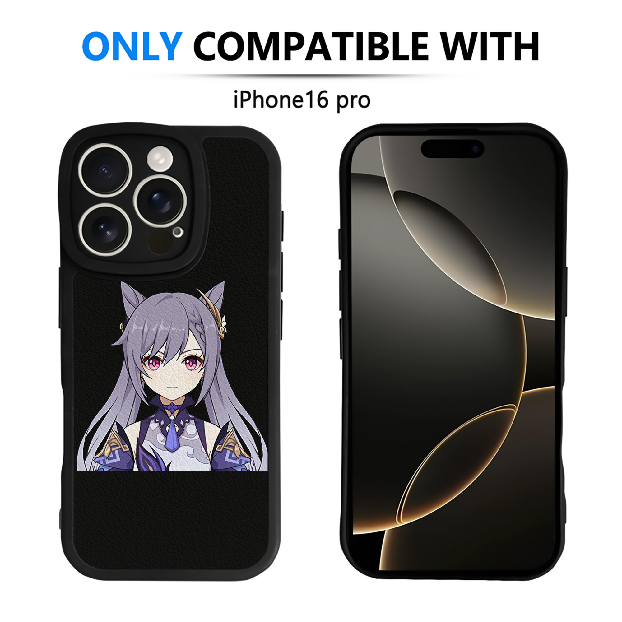 げんし神 刻晴 こくせい genshin Kokusei 【iPhone 16シリーズ対応】シリコンスマホケース（レザー調） 材質：シリコン